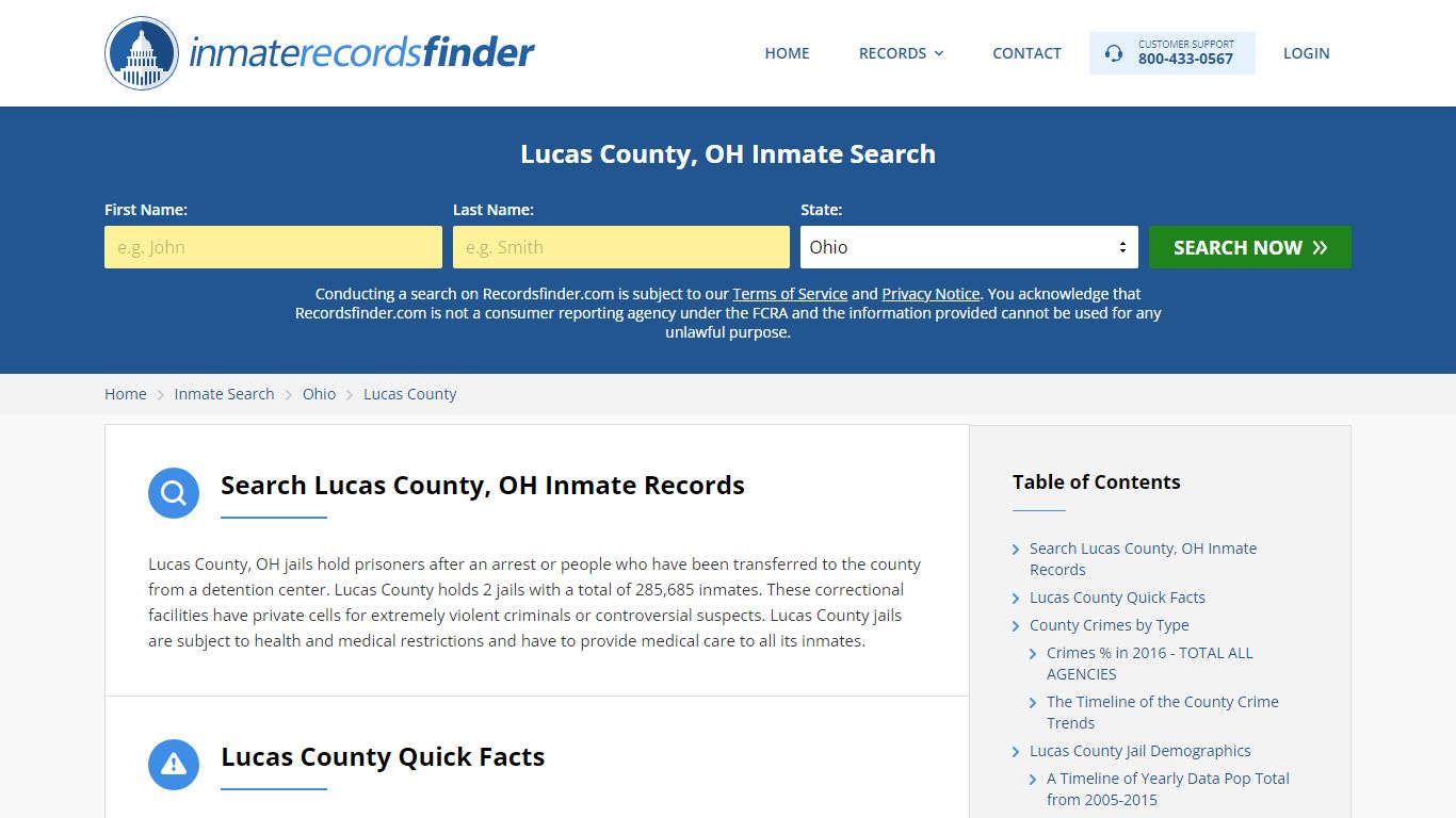 Lucas County, OH Inmate Lookup & Jail Records Online - Recordsfinder.com